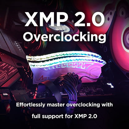 Memoria RAM Dato Ares Armor, DDR4, RGB, 8GB, 3600Mhz, CL18, Bianca AMRGB1G88G36W