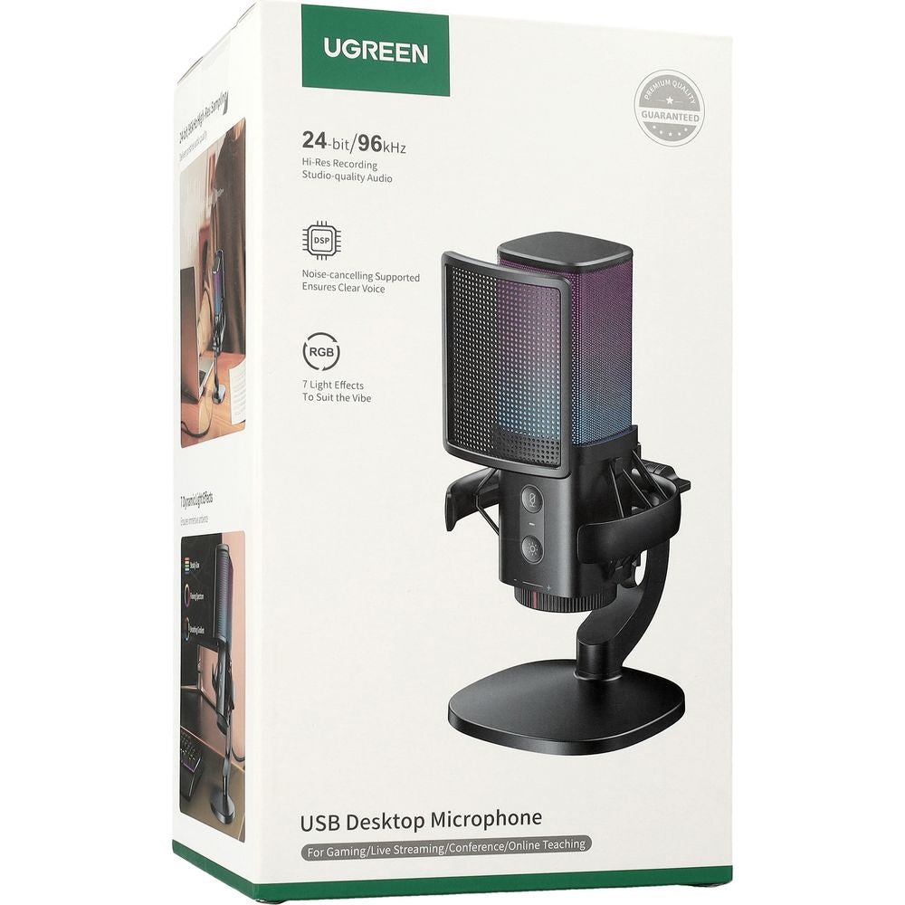 Microfono Cardioide UGREEN CM581 (65629), RGB, USB-C, 1.5m, Nero