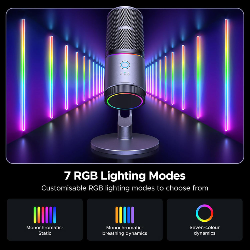 Microfono Cardioide UGREEN CM769 (35629), RGB, USB-A, 2m, Nero