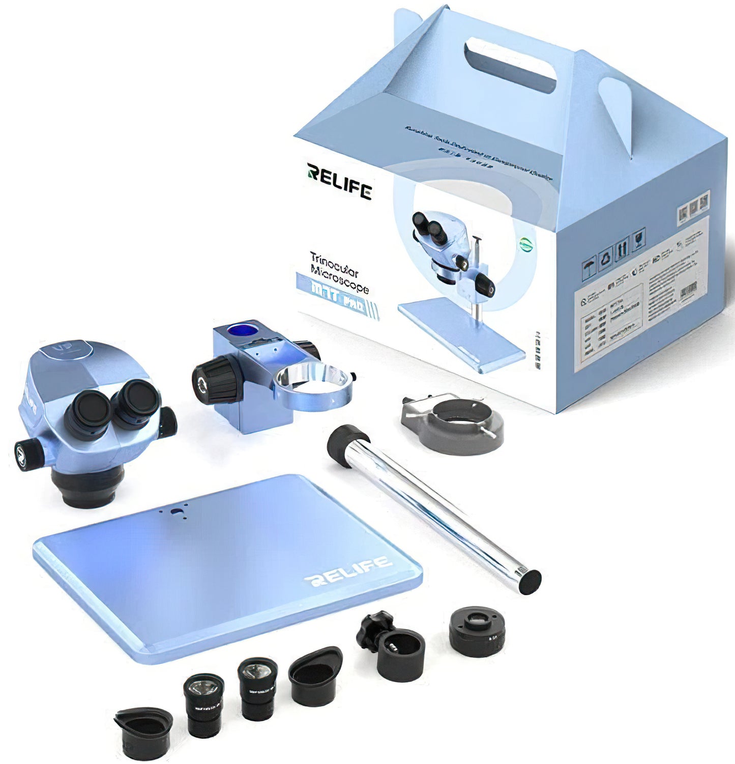 Microscopio Relife RL-M7T Pro, Blu