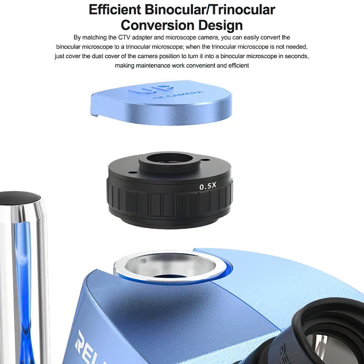 Microscopio Relife RL-M7T Pro, Blu