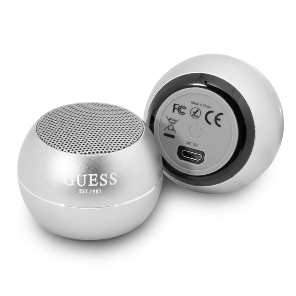 Cassa Portatile Bluetooth Guess, 3W, Argento