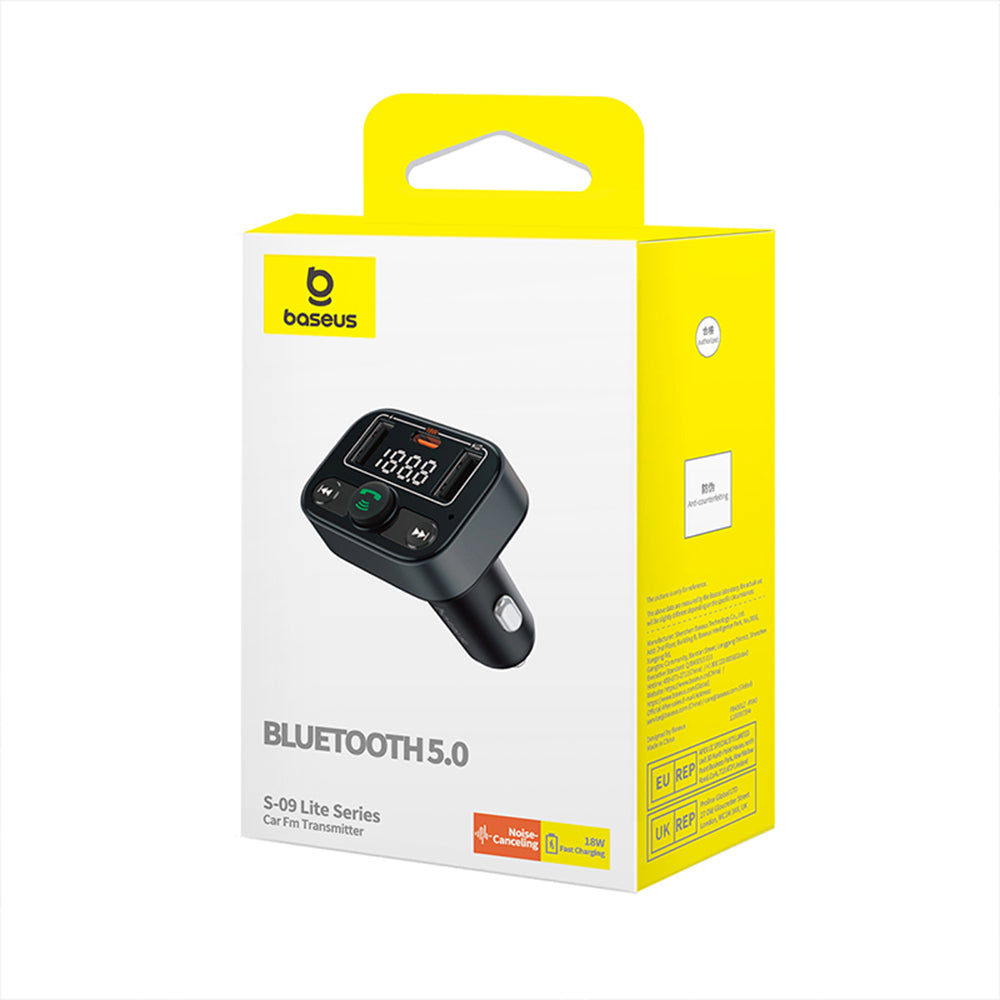 Modulatore FM Bluetooth Baseus S-09 Lite, 2 x USB-A - 1 x USB-C C10762300113-00