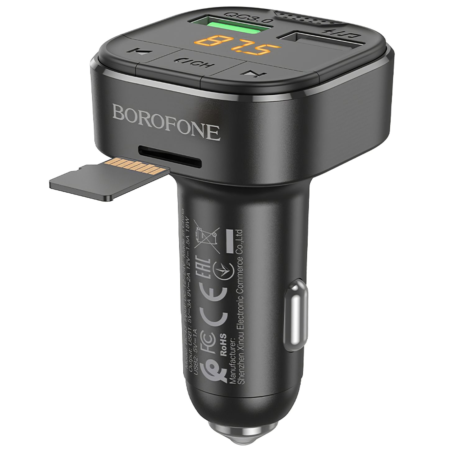 Modulatore FM Bluetooth Borofone BC43 Flash, 2 x USB-A - 1 x microSD