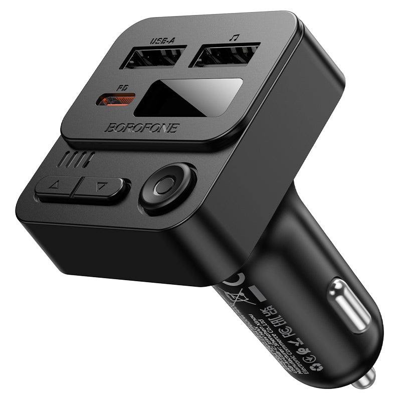 Modulatore FM Bluetooth Borofone BC60 Hero, 2 x USB-A - 1 x USB-C