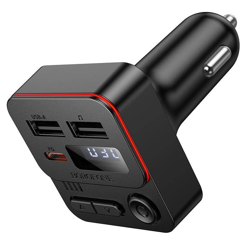 Modulatore FM Bluetooth Borofone BC60 Hero, 2 x USB-A - 1 x USB-C
