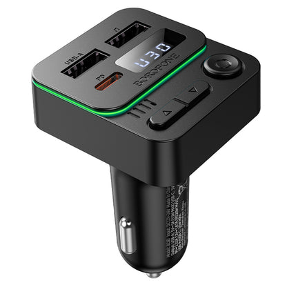 Modulatore FM Bluetooth Borofone BC60 Hero, 2 x USB-A - 1 x USB-C