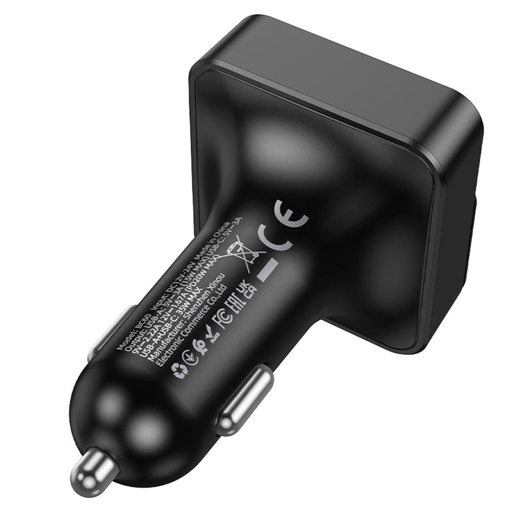 Modulatore FM Bluetooth Borofone BC60 Hero, 2 x USB-A - 1 x USB-C