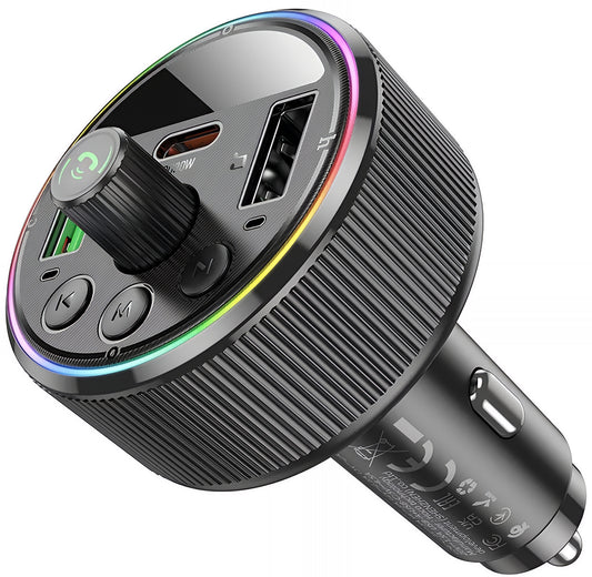 Modulatore FM Bluetooth HOCO E82, 2 x USB-A - 1 x USB-C