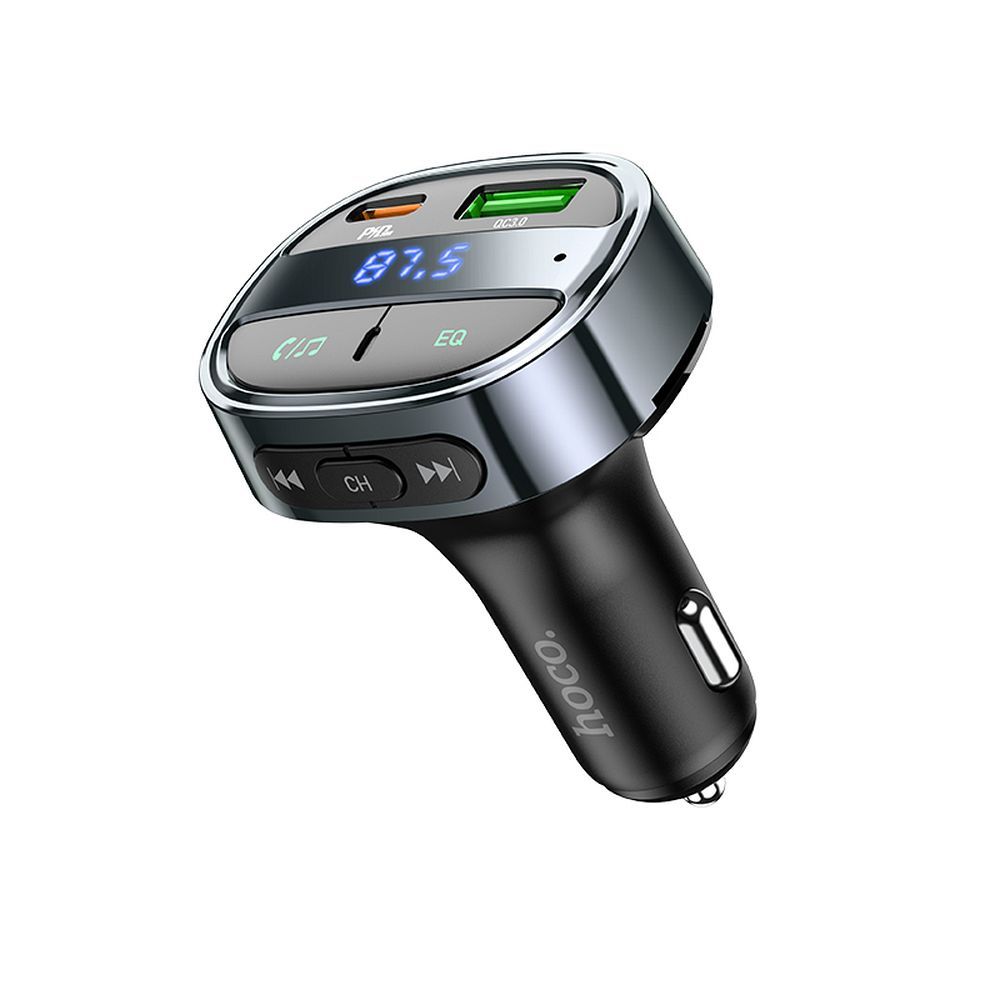 Bluetooth FM Modulator HOCO E70, 1 x USB-A - 1 x USB-C - microSD