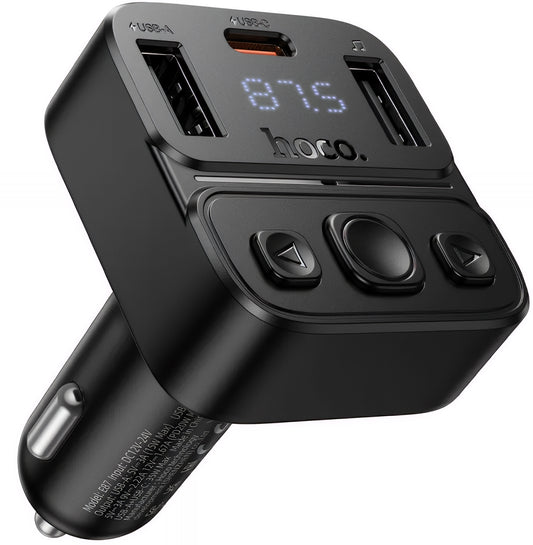 Modulatore FM Bluetooth HOCO E87, 2 x USB-A - 1 x USB-C