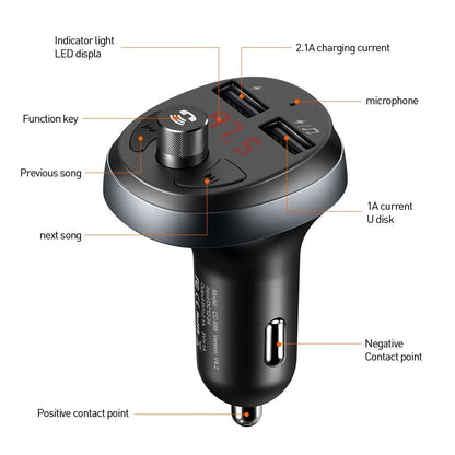 Modulatore FM Bluetooth McDodo, 2 x USB-A