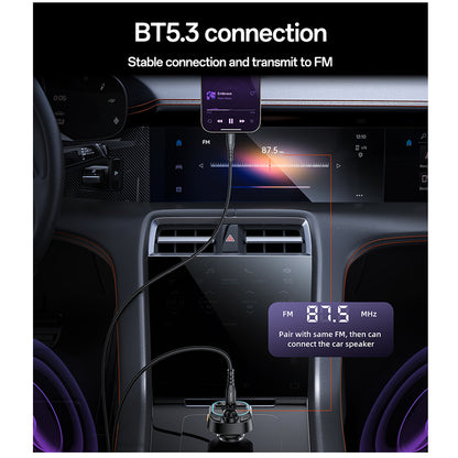 Modulatore FM Bluetooth Yesido Y70, 2 x USB-A - 1 x USB-C