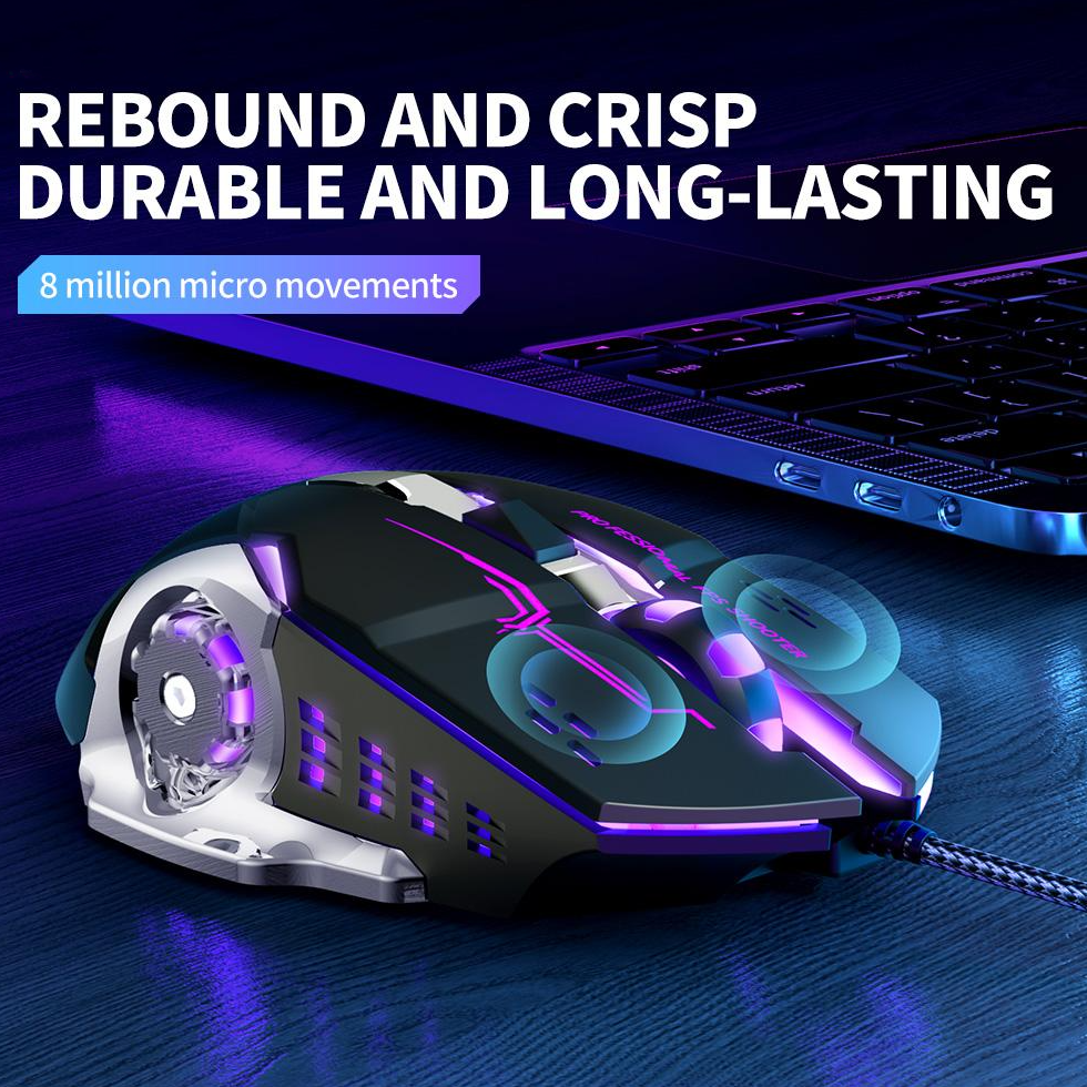 Mouse Gaming Wired USB XO Design M10, RGB, 3200DPI, Nero