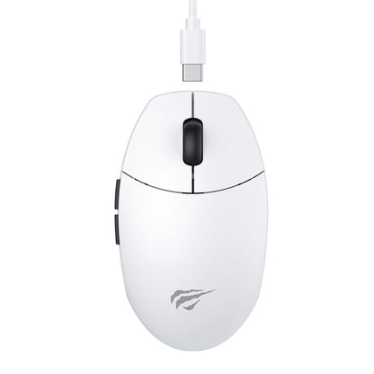 Mouse Gaming Wireless HAVIT MS1039W, 800DPI - 7400DPI, Wi-Fi / Cablato, Bianco