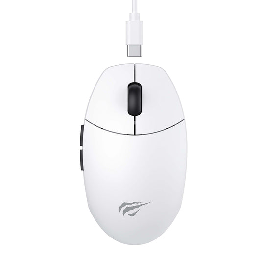Mouse Gaming Wireless HAVIT MS1039W, 800DPI - 7400DPI, Wi-Fi / Cablato, Bianco