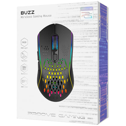 Mouse Gaming Wireless Proove Buzz, RGB, 800DPI - 4800DPI, Nero WMBU00022401