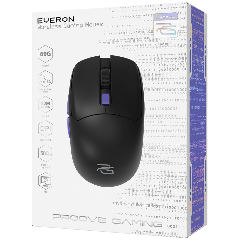 Mouse Gaming Wireless Proove Everon, 800DPI - 10000DPI, Nero WMEV00022001