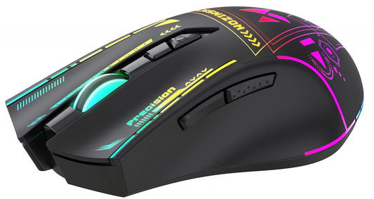 Mouse Gaming Wireless WZK WMGB-3200, 3200DPI, RGB, Nero
