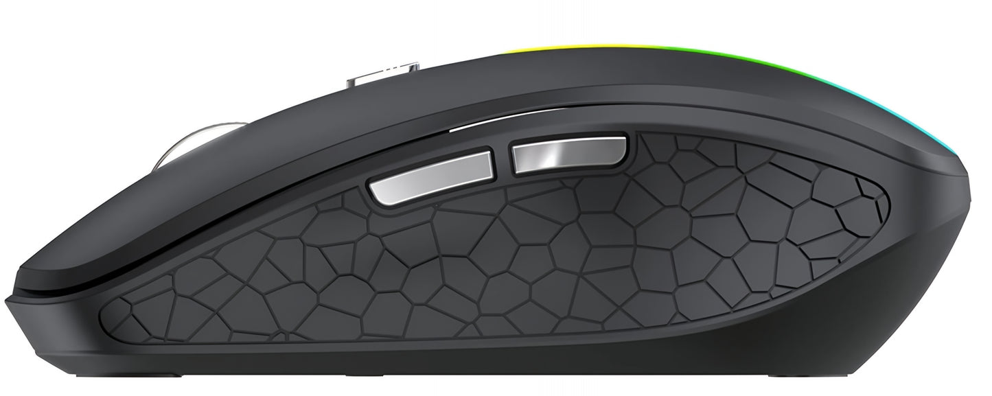 Mouse Gaming Wireless WZK WMGK-1132, 1600DPI, RGB, BT / Wi-Fi, Nero