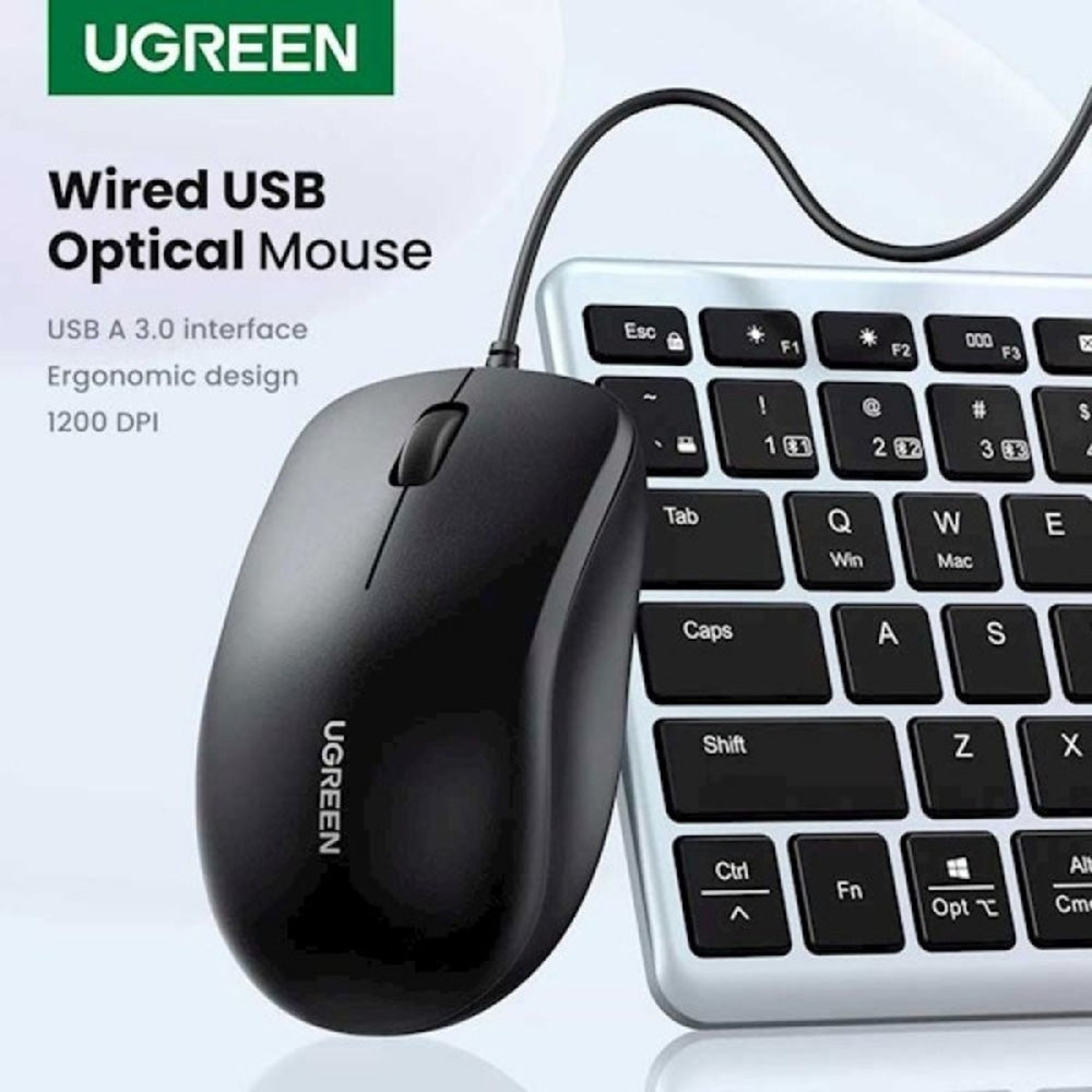 Mouse Wired USB UGREEN MU007, 1200DPI, 1.5m, Nero