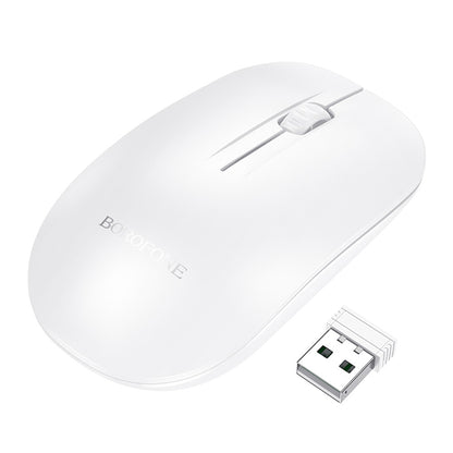 Mouse Wireless Borofone BG14 Planet, 1000DPI, BT / Wi-Fi, Bianco