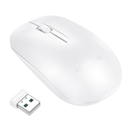 Mouse Wireless Borofone BG14 Planet, 1000DPI, BT / Wi-Fi, Bianco