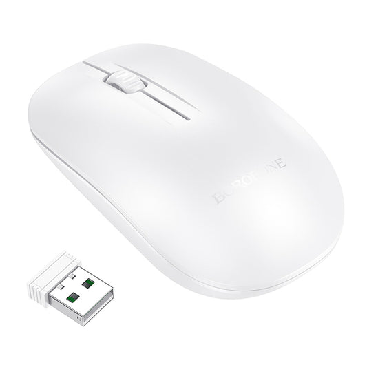 Mouse Wireless Borofone BG14 Planet, 1000DPI, BT / Wi-Fi, Bianco