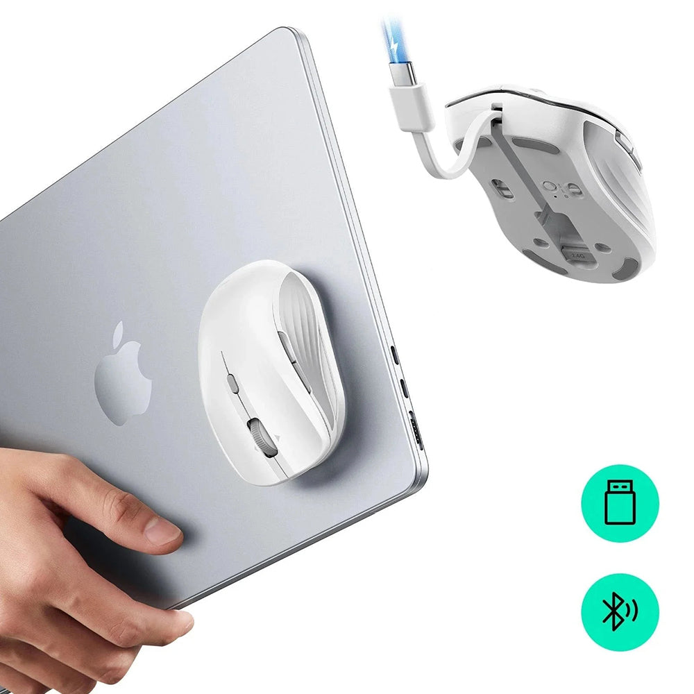 Mouse Wireless ESR MagMouse, 800DPI - 4800DPI, BT / Wi-Fi, Bianco