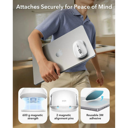 Mouse Wireless ESR MagMouse, 800DPI - 4800DPI, BT / Wi-Fi, Bianco