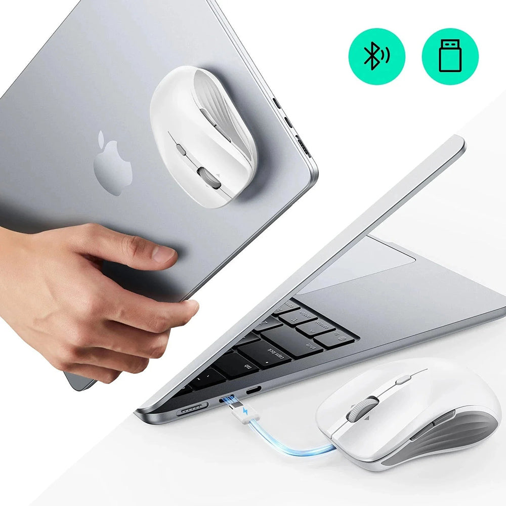 Mouse Wireless ESR MagMouse, 800DPI - 4800DPI, BT / Wi-Fi, Bianco