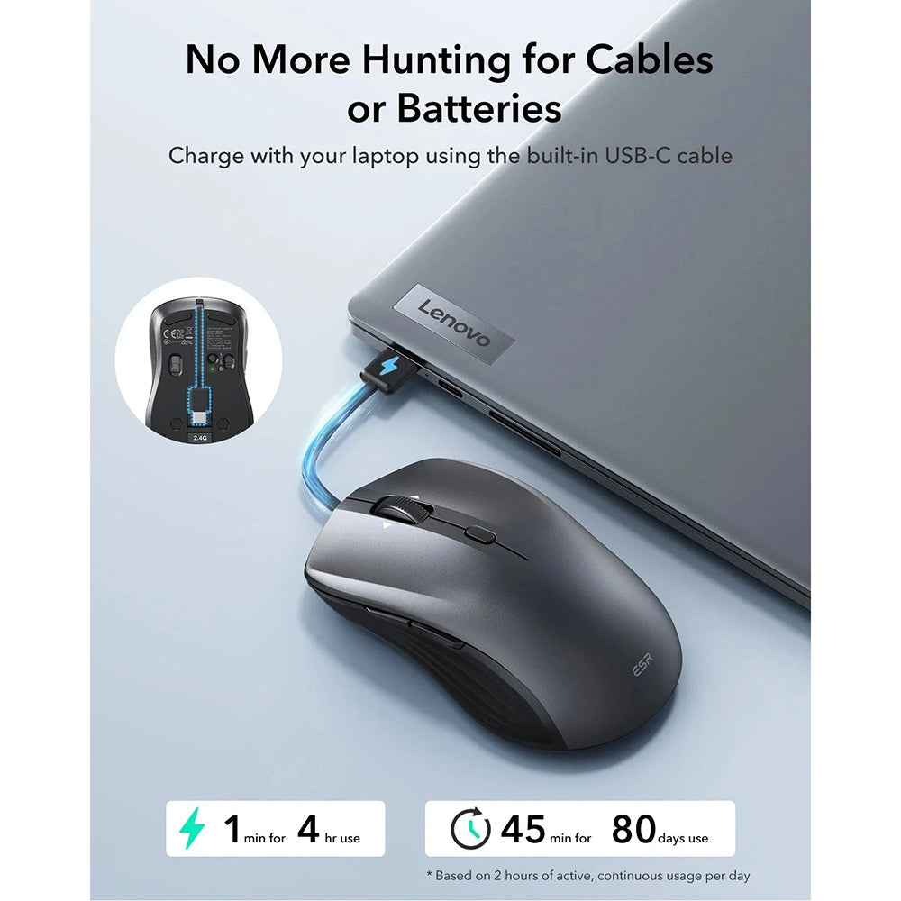 Mouse Wireless ESR MagMouse, 800DPI - 4800DPI, Nero