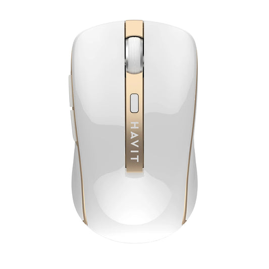 Mouse Wireless HAVIT MS951GT, 1000DPI - 1600DPI, Bianco Dorato