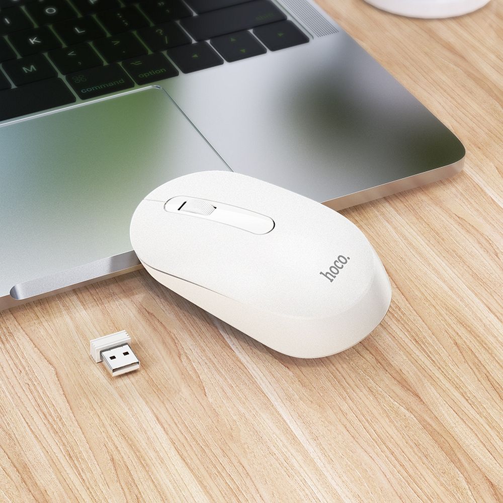 Mouse Wireless HOCO GM14, 1200DPI, Bianco