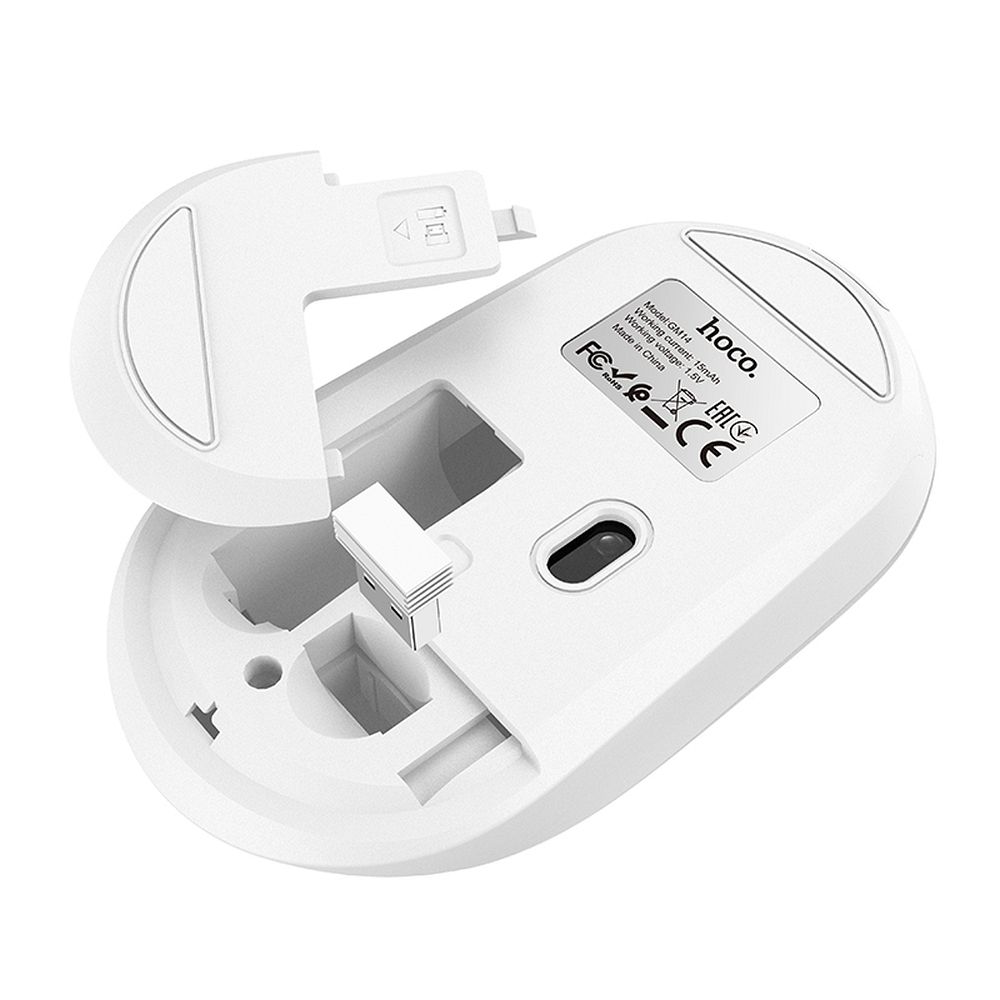 Mouse Wireless HOCO GM14, 1200DPI, Bianco