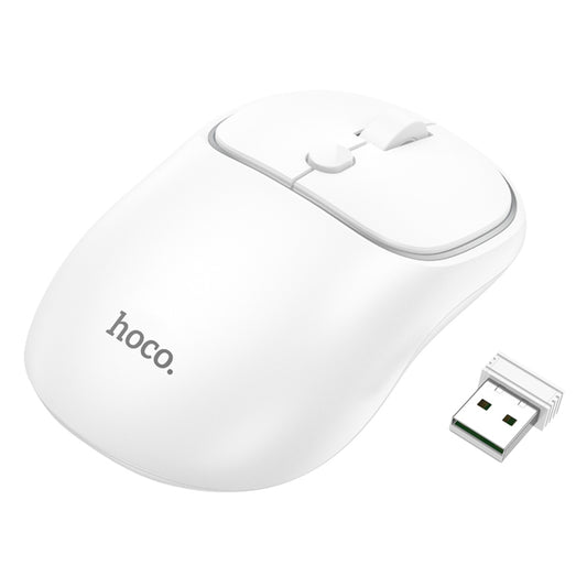 Mouse Wireless HOCO GM25, 1600DPI, BT / Wi-Fi, Bianco