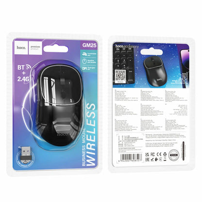 Mouse Wireless HOCO GM25, 1600DPI, BT / Wi-Fi, Nero