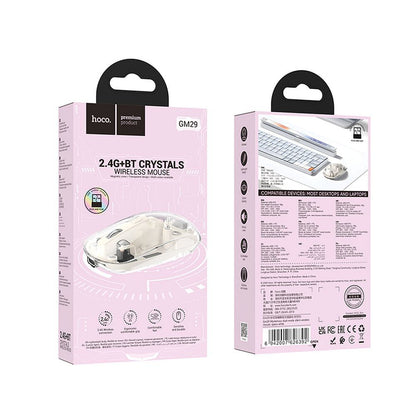 Mouse Wireless HOCO GM29, 1600DPI, BT / Wi-Fi, Bianco