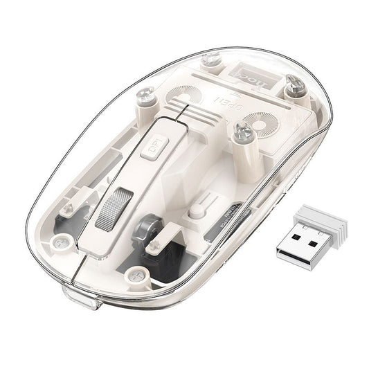 Mouse Wireless HOCO GM29, 1600DPI, BT / Wi-Fi, Bianco