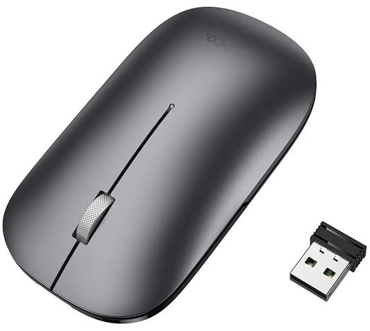 Mouse Wireless HOCO GM43, 1600DPI, BT / Wi-Fi, Grigio