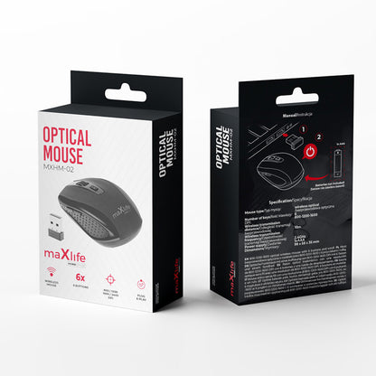 Mouse Wireless MaXlife MXHM-02, 1600DPI, Nero