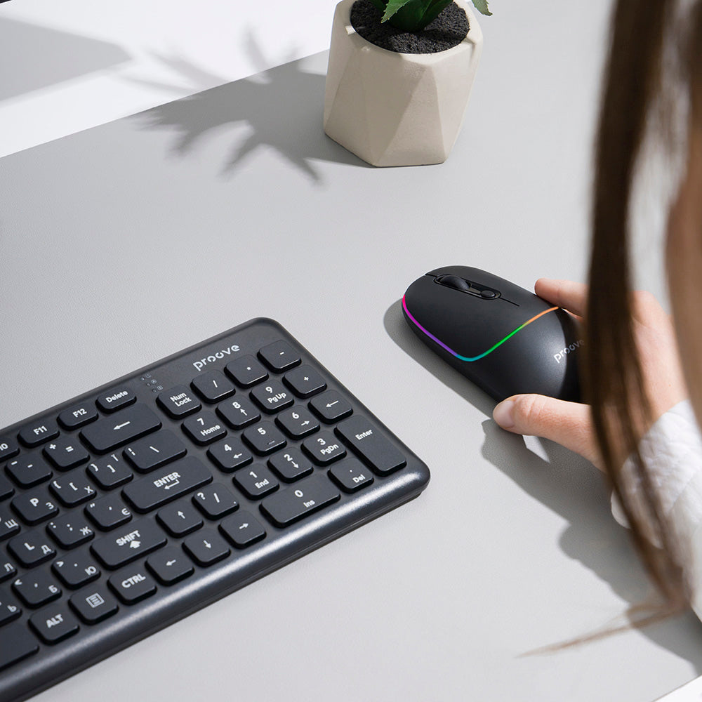 Mouse Wireless Proove Blink, RGB, 800DPI - 1600DPI, BT / Wi-Fi, Nero WMBL00002001