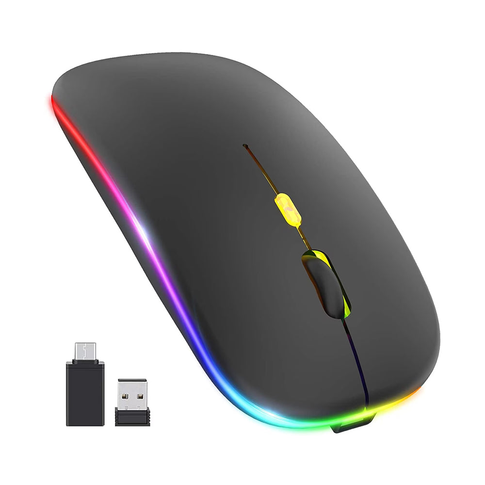 Mouse Wireless Techsuit M1, RGB, 1600DPI, Nero