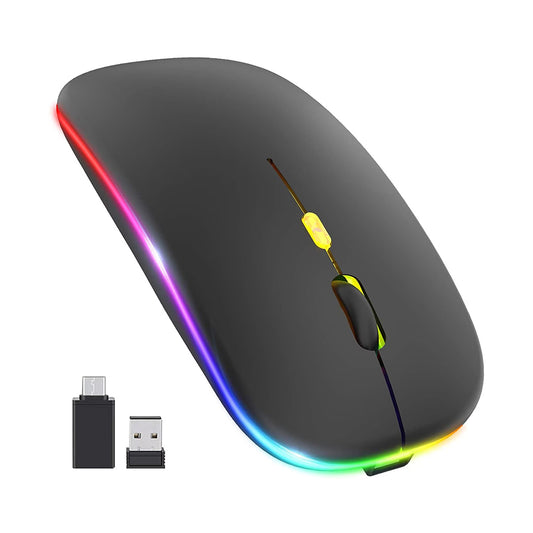 Mouse Wireless Techsuit M1, RGB, 1600DPI, BT / Wi-Fi, Nero