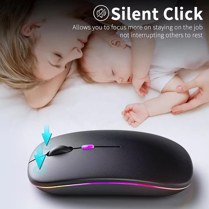 Mouse Wireless Techsuit M1, RGB, 1600DPI, BT / Wi-Fi, Nero