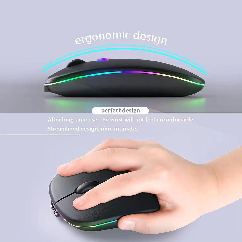 Mouse Wireless Techsuit M1, RGB, 1600DPI, Nero