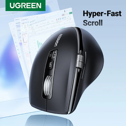 Mouse Wireless UGREEN M751, 5000DPI, BT / Wi-Fi, Nero