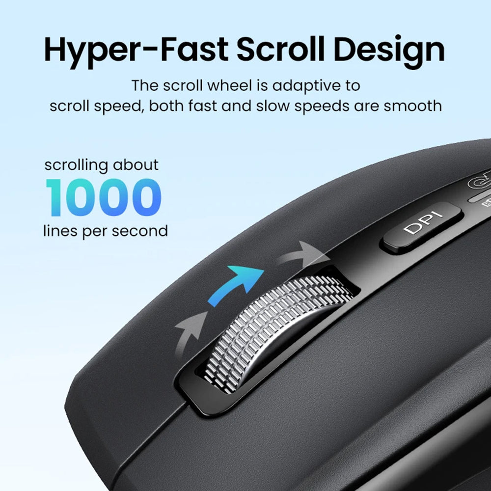 Mouse Wireless UGREEN M751, 5000DPI, BT / Wi-Fi, Nero