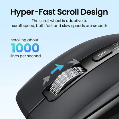 Mouse Wireless UGREEN M751, 5000DPI, BT / Wi-Fi, Nero