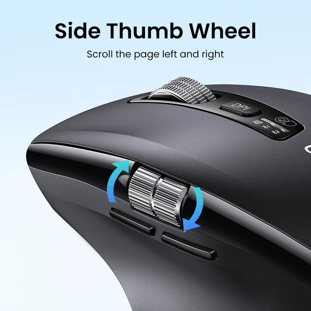 Mouse Wireless UGREEN M751, 5000DPI, BT / Wi-Fi, Nero
